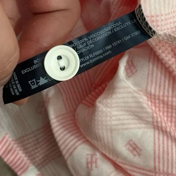 Tommy Hilfiger pink plaid pajama set - Picture 8 of 8